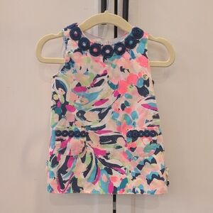 Lilly Pulitzer Multicolor Floral Dress with Navy Accents